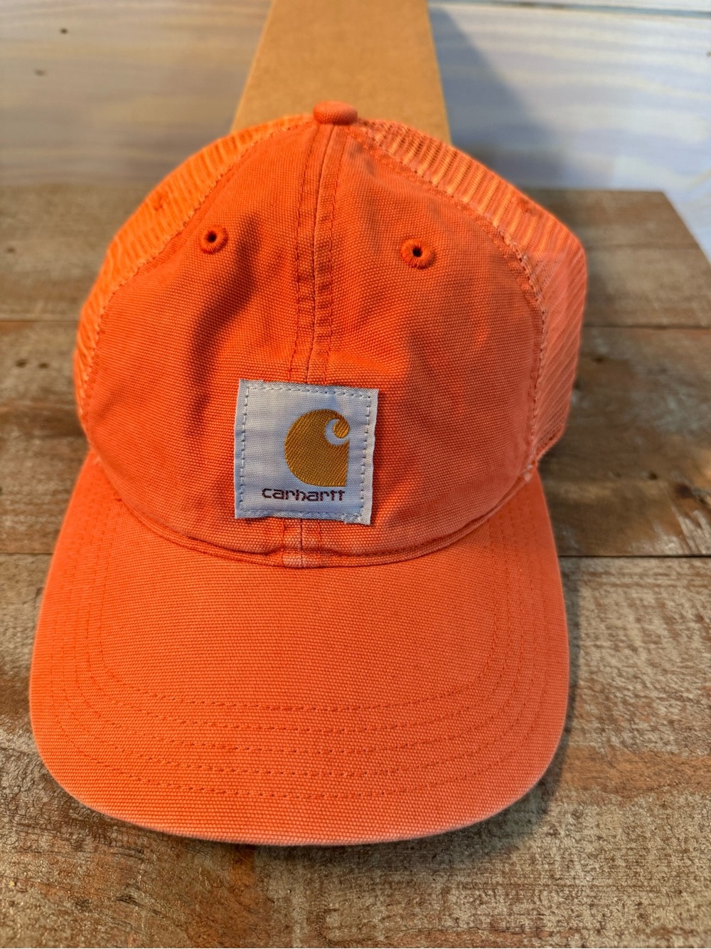 Carhartt Bright Blaze Orange Logo Mesh Back Hat